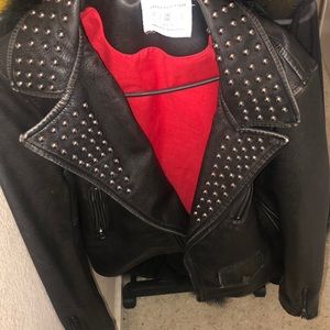 Tiger print leather jacket